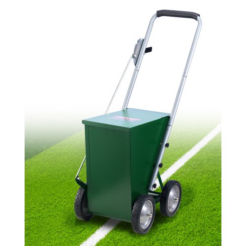 Dry Line Marker, 4-Wheel, 2 or?4 in Lines, Field Dry Line Chalker, Adjustable Line Marker, with Rubber Adjustment Handle, 50 lbs Large Powder Capacity, for Baseball and Softball Infield, Green