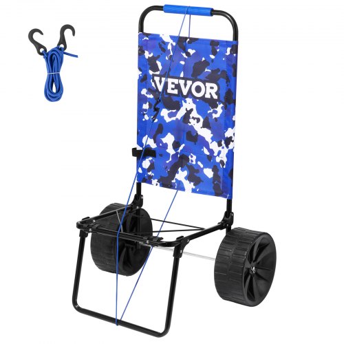 Beach Dolly with Big Wheels for Sand, 15.4' x 15.7' Cargo Deck, w/ 10' PE Solid Wheels, 69LBS Loading Capacity Folding Sand Cart, Heavy Duty Cart for Picnic, Camping, Fishing, Beach, Gardening