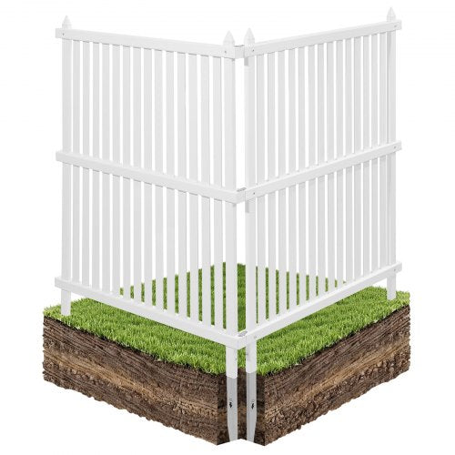 2 Panels Outdoor Privacy Screen, 36 x 45 in Air Conditioner Fence with 19.7 in Ground Stakes, Pool Equipment Enclosure, Strip Vinyl Privacy Fence, Ideal for Trash Can and A/C Units, White