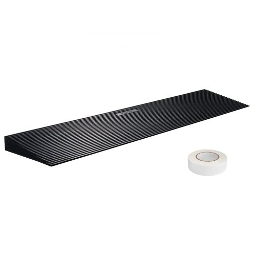 VEVOR 1.6 Rise Cuttable Threshold Ramp for Sweeping Robot, 35.4 Wide Natural Rubber Wheelchair Ramp, Non-Slip Solid Rubber Ramp with Double-Sided Tape for Doorways, Driveways, Bathroom, Smooth Tile