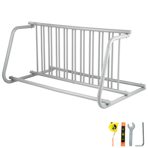 VEVOR 10 Holders Floor Bike Rack, 59 Length All-Steel Grid Bike Rack, 10-Bike Capacity Dual-Side Storage Stand for Garages Streets Yards Bike Events