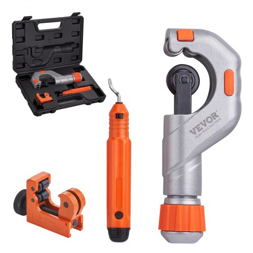 3PCS Tubing Cutter Set - Heavy Duty Pipe Cutter 3/16'-2'OD, Mini Tube Cutter 1/8'-7/8' & Deburring Tool, Professional Ultimate Pipe Cutter Set for Stainless Steel, Copper, Aluminum, Plastic Pipe