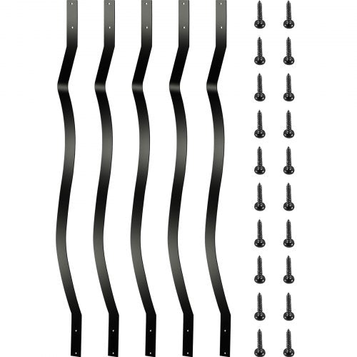Deck Balusters, 51 Pack Metal Deck Spindles, 32.25\'x1\' Staircase Baluster with Screws, Iron Deck Railing for Wood and Composite Deck, Stylish Baluster for Outdoor Stair Deck Porch