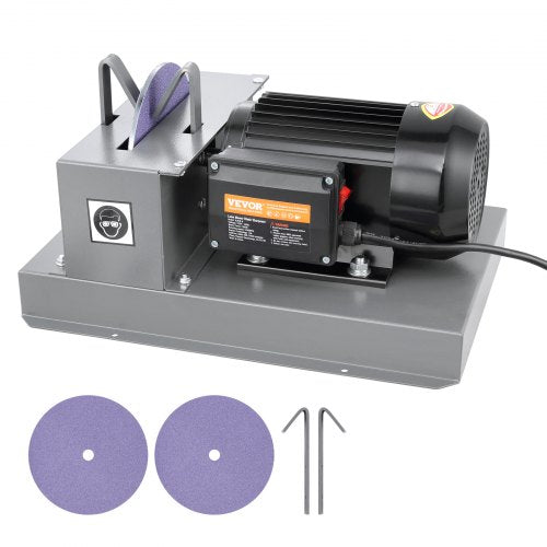 VEVOR Lawn Mower Blade Sharpener, 2/3HP 500W Lawnmower Blade Grinder with 7-inch Ceramic Grinding Wheel, Powerful Bench Mower Sharpening Machine for High/Low Lift Blades, Gator Blades, Flat Blades