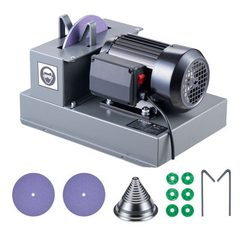 Lawn Mower Blade Sharpener, 2/3HP Lawnmower Blade Grinder with 7' Ceramic Grinding Wheel and Balancer, 30° or 40° Blade Sharpening Machine for High Lift, Low Lift, Gator & Flat Blades