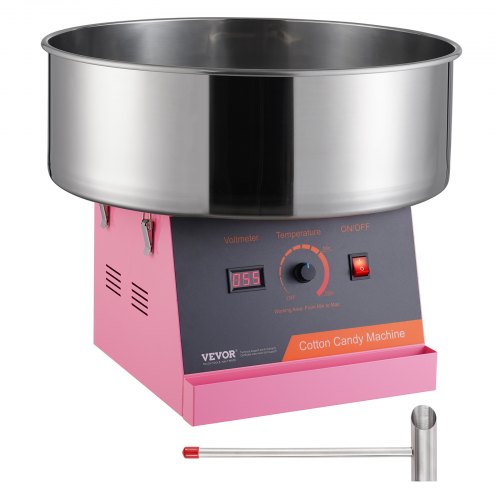 Electric Cotton Candy Machine, 1000W Candy Floss Maker, Commercial Cotton Candy Machine with Stainless Steel Bowl, and Sugar Scoop, Perfect for Home Kids Birthday, Family Party (Pink)