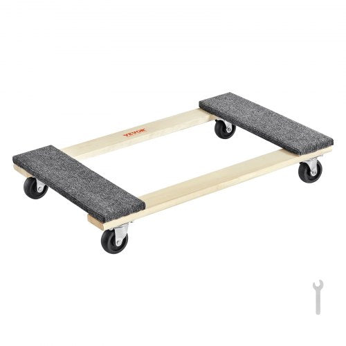 Furniture Dolly, 1000 lbs Load Capacity, 18' x 30', 4 x 3' PP Swivel Casters, Heavy Duty Hardwood Furniture Moving Dolly, Mover's Dolly, Moving Cart with Wheels for Heavy Furniture Home Cleaning