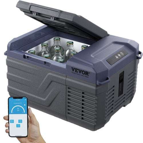 Car Refrigerator, 12 Volt Car Refrigerator Fridge, 9 L Single Zone Portable Freezer, -4¨H-68¨H Adjustable Range, 12/24V DC and 100-240V AC Compressor Cooler for Outdoor, Camping, RV