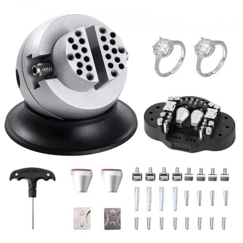 Ball Vise, 3' Engraving Setting Tool, 360¡ã Rotation Engraving Block Vise, 30 PCS Attachment Jewelry Engraving Block Tools Standard Block for Gemstone Inlay and Small-Scale Engraving
