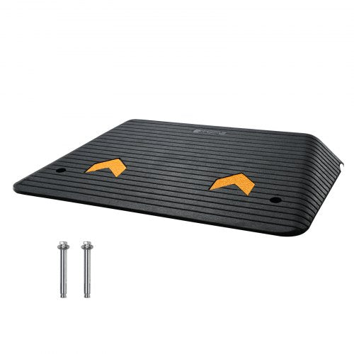 VEVOR Rubber Threshold Ramp, 4 Rise Wheelchair Ramp Doorway, Recycled Rubber Power Curb Ramp Rated 33069 Lbs Load Capacity, Non-Slip Textured Surface Rubber Ramp for Wheelchair Car Scooter