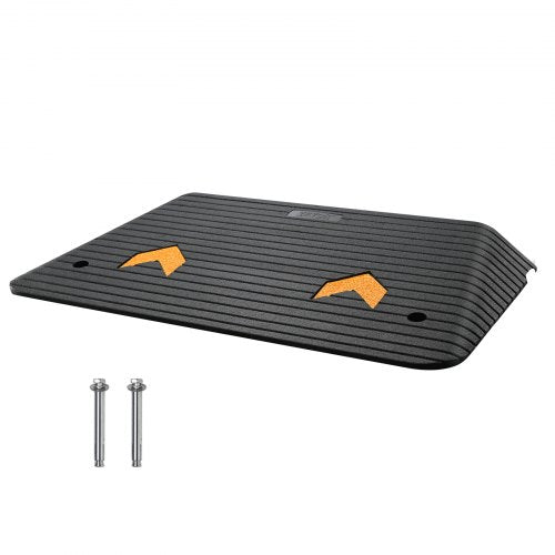 Upgraded Rubber Threshold Ramp, 3.5' Rise Door Ramp with 1 Channel, Natural Rubber Car Ramp with Non-Slip Textured Surface, 33069 lbs Load Capacity Curb Ramp for Wheelchair and Scooter