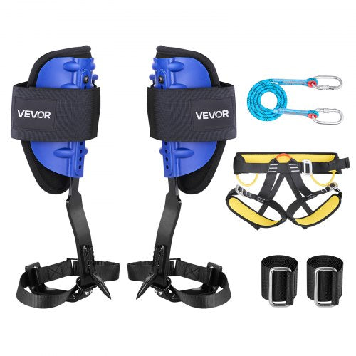 Tree Climbing Spikes Set, Height-Adjustable Tree Climbing Gear with Straps & Harness, 350 lbs Load Capacity, Heavy Duty Steel Climb Spurs Arborist Equipment for Fruit Picking Hunting