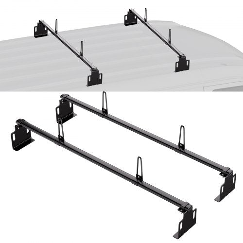 Trailer Ladder Rack, 60' 2 Crossbars Ladder Roof Rack, Heavy-duty Steel Van Roof Ladder Rack, 500 lbs Capacity Van Ladder Rack, Fit for Universal Truck Roofs