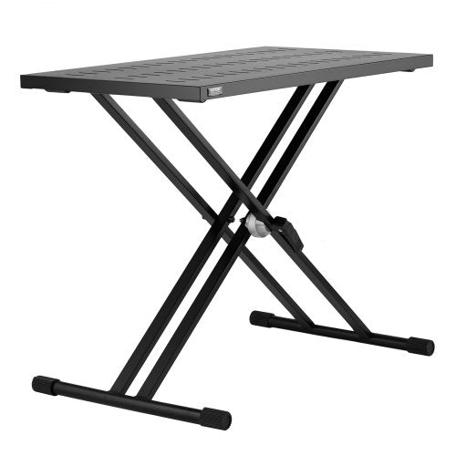 DJ Table Stand, 32' x 20' Portable DJ Laptop and Controller Stand, Lightweight DJ Desk DJ Booth Adjustable Height DJ Stand, Foldable Double-X Braced Keyboard Stand & Tabletop, Audio Mixer Stand