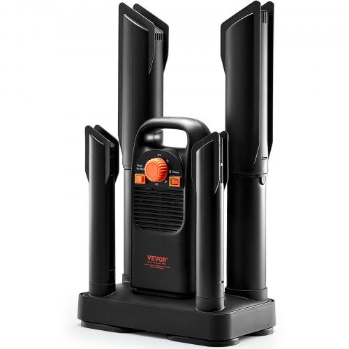VEVOR Detachable 4-Tube Shoe Dryer with Timer and Quick Drying Black & Orange,Ultra Silent, Quick Drying for Work Boots, Ski Boots, Sneakers, Gloves, Hats, Helmets