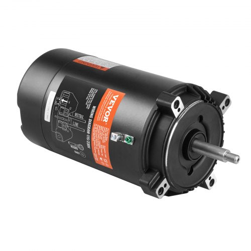 1 HP Pool Pump Motor, 56J Frame, 115V(9.8 Amps)/230V(4.9 Amps) 3450 RPM, 60Hz, 1.4 Service Factor, 90¦ÌF/250V Capacitor, CCW Rotation Round Flange Replacement Motor