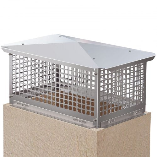 VEVOR Chimney Cap, 13 x 24 Flue Caps, 304 Stainless Steel Fireplace Chimney Cover, Adjustable Metal Spark Arrestor with Bolts Screws, Mesh Chimney Flue Cover for Outside Existing Clay Flue Tile