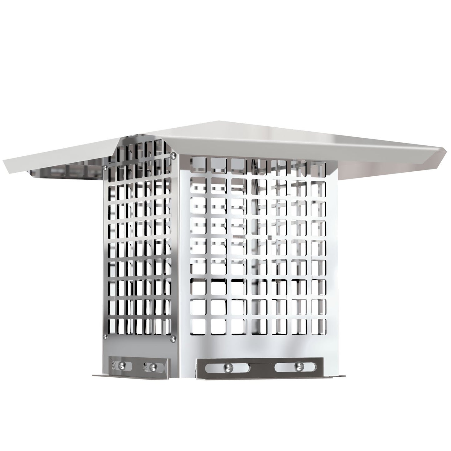 VEVOR Chimney Cap, 8 x 8 Flue Caps, 304 Stainless Steel Fireplace Chimney Cover, Adjustable Metal Spark Arrestor with Bolts Screws, Mesh Chimney Flue Cover for Outside Existing Clay Flue Tile