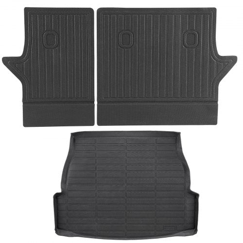 Cargo Mats Compatible with Toyota RAV4 2019-2024, Custom Fit TPE Cargo Liner Set for SUVs, Trunk and Rear Back Seat Protector Replacement, Black, Trunk Mat and Backrest Mats