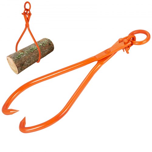 Log Skidding Tongs, 32 inch 2 Claw Log Lifting Tongs, Heavy Duty Steel Lumber Skidding Tongs, 1543 lbs/700 kg Loading Capacity, Log Lifting, Handling, Dragging & Carrying Tool