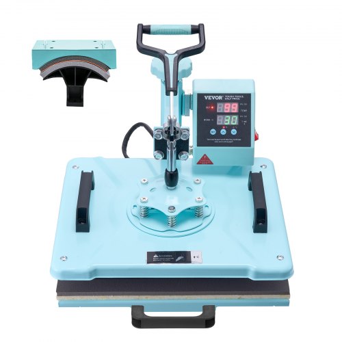 Heat Press Machine, 12 x 15 inch, 2 in 1 Heat Transfer Machine with Hat Press, 360¡ã Swing Away T-Shirt Pressing Machine, Digital Precise Control, Fast Even Heating for T-Shirts/Hats/Caps, Green