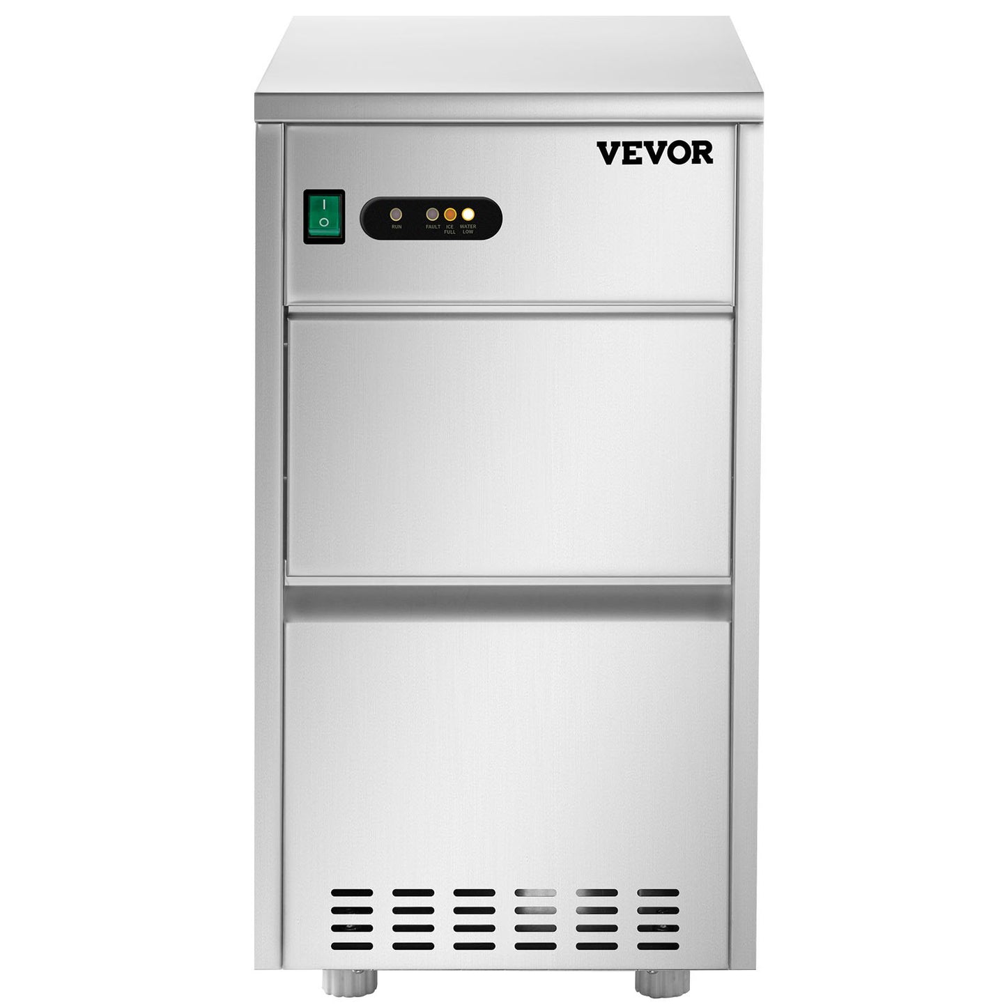 VEVOR Commercial Snowflake Ice Maker, 55LBS/24H ETL Approved Food Grade Stainless Steel Flake Ice Machine Freestanding Commercial Ice Machine for Seafood Restaurant, Water Filter and Spoon Included