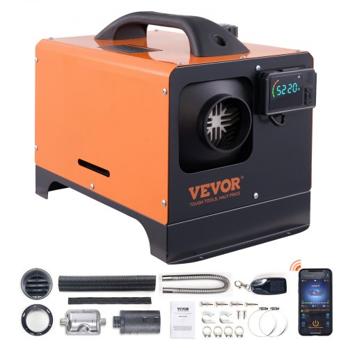 5 KW Diesel Air Heater, Bluetooth App Control All-on-one Diesel Heater with Automatic Altitude Adjustment, Remote Control and LCD, Portable Parking Heater for RV Trailer Camper Van Boat