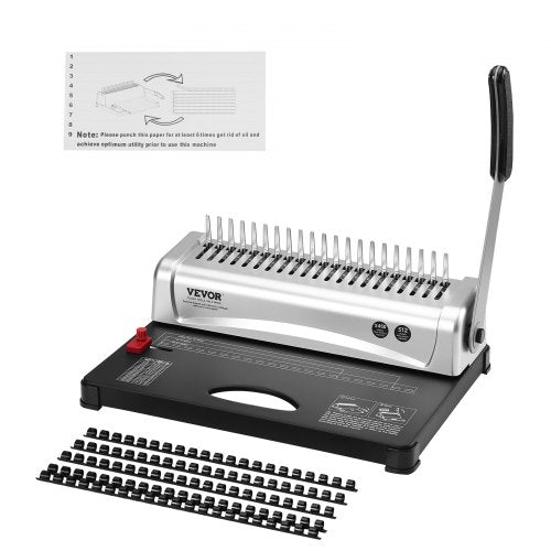 Binding Machine, Comb Binding Machine 21-Holes Binding 450 Sheets, Book Binder Machine with 100 PCS 3/8'' Comb Binding Spines, for Letter Size, A4, A5