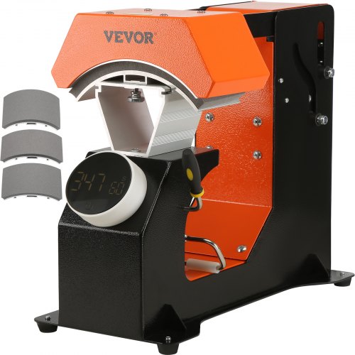 VEVOR 3-in-1 Auto Hat Heat Press with 3pcs Interchangeable Platens(6.6 x 2.7, 6.6 x 3.8, 6.1 x 3), Automatic Release&Press Knob-Style Digital Control Panel, Heat Transfer Printing for Caps
