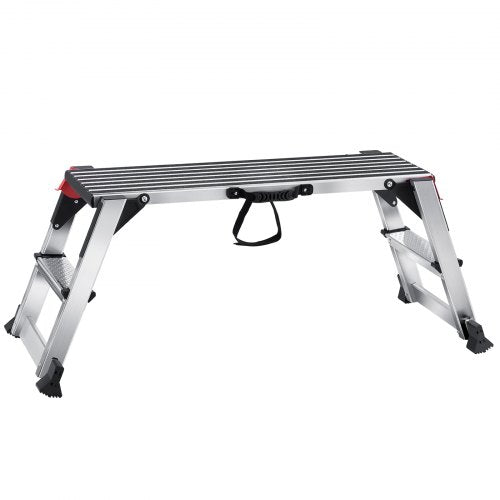 Folding Work Platform, 660 lbs Load Capacity, Aluminum Drywall Stool Ladder, Heavy Duty Work Bench w/ Non-Slip Feet, Ideal for Washing Vehicles, Cleaning, Painting, Decorating