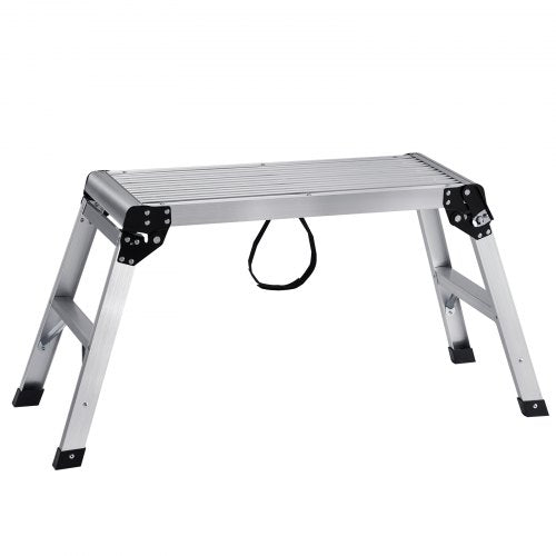 Folding Work Platform, 330 lbs Load Capacity, Aluminum Drywall Stool Ladder, Heavy Duty Work Bench w/ Non-Slip Feet, Ideal for Washing Vehicles, Cleaning, Painting, Decorating