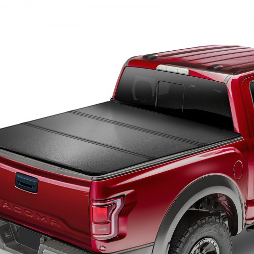 Tri-Fold Truck Bed Tonneau Cover, Compatible with 2016-2023 Toyota Tacoma, 5' (60.5') Bed, Only Fit 5.0' x 4.6' (60.5' x 55.0') Inside Bed, 400 lbs Load Capacity, LED Light, Quick Folding, Black