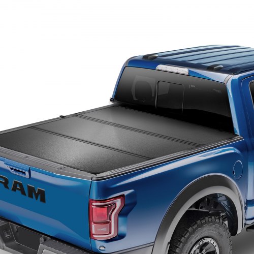 Tri-Fold Truck Bed Tonneau Cover, Compatible with 2015-2024 Ford F-150, 6.5' (79') Bed, Only Fit 6.5' x 5.4' (79' x 65.2') Inside Bed, 400 lbs Load Capacity, LED Light, Quick Folding, Black