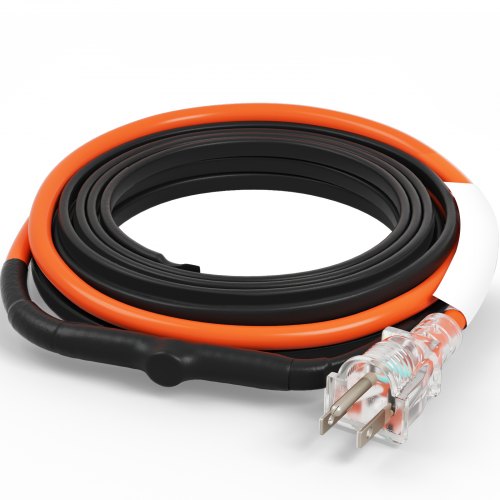 Self-Regulating Pipe Heating Cable, 9FT 5W/FT Heat Tape for Pipes Freeze Protection, Water Pipe Heat Cable with Built-in Thermostat Protects PVC Hose, Metal and Plastic Pipe from Freezing