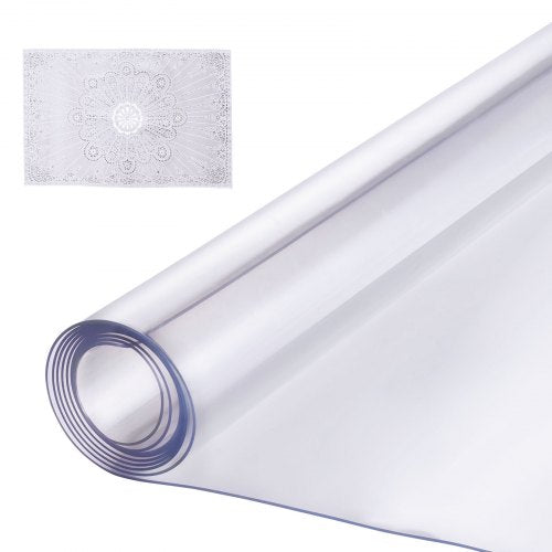 Plastic Table Cover, 36 x 54 Inch 1.5 mm Thick Clear Table Protector, Rectangle PVC Desk Mat, Waterproof & Easy Cleaning Desk Pad Tablecloth, for Office Dresser Dining Room Table Night Stand