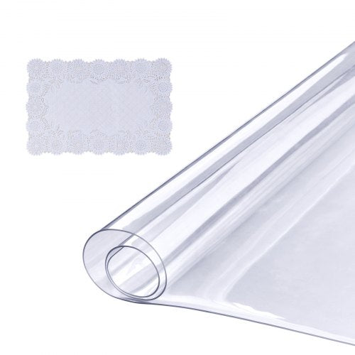 VEVOR Clear Table Cover Protector, 36 x 72 Table Cover, 1.5 mm Thick PVC Plastic Tablecloth, Waterproof Desktop Protector for Writing Desk, Coffee Table, Dining Room Table