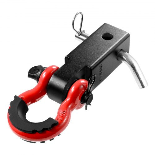 Shackle Hitch Receiver, Fits 2' Receivers, 44100 lbs Breaking Strength, D Ring Shackle with Trailer Hitch Lock Pin, Heavy Duty Towing Accessories for Trucks, Jeeps, Off-Road Vehicle Recovery