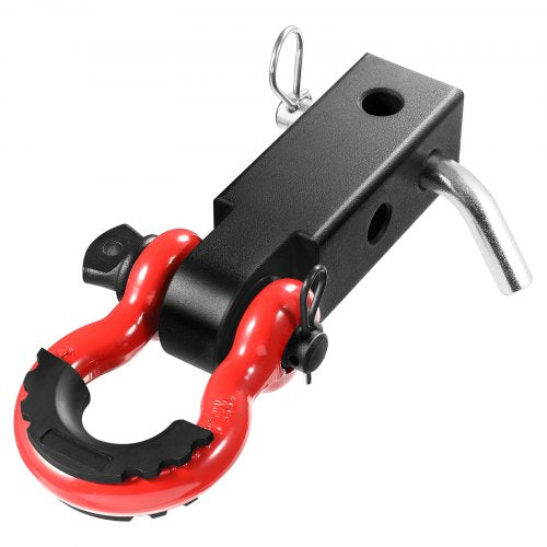 Shackle Hitch Receiver 2', 66000 lbs Breaking Strength, D Ring Shackle with Trailer Hitch Lock Pin, Heavy Duty Towing Accessories for Trucks, Jeeps, Off-Road Vehicle Recovery, Aluminum Alloy