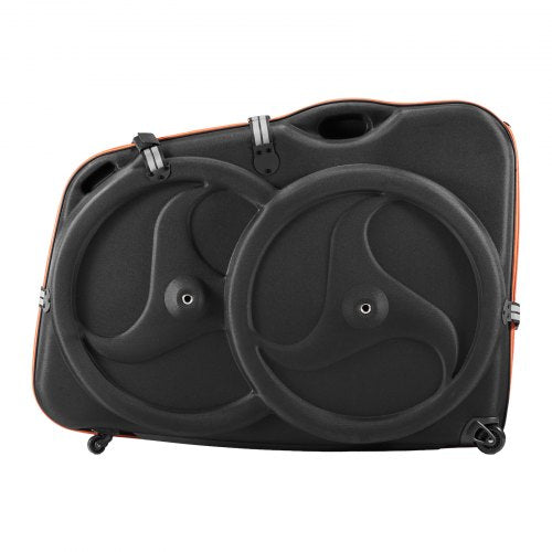 Bike Travel Case, Bicycle Travel Bag with EVA Hard Shell, Quick-Release Buckle, Dual Zipper, TSA Lock and Wheels, Black Bicycle Case for Airplane, Easy Transportation Bag for 700C Road Bike