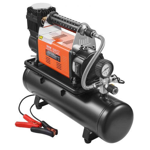 12V Heavy Duty Air Compressor with 6L Tank Kit, 6.35 CFM Portable Tire Inflator, 150PSI Offroad Air Compressor with Digital Pressure Gauge Tire Inflator for Trucks Car SUV 4 x 4 Vehicle RV