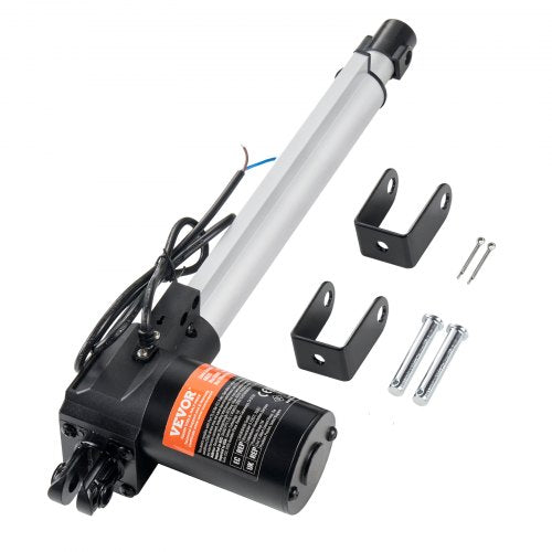 Linear Actuator 12V, 10 Inch Heavy Duty 1320lbs/6000N Linear Actuator, 0.19'/s Linear Motion Actuator with Mounting Bracket & IP44 Protection for Electric Door Industrial Machinery Vessels Cargo