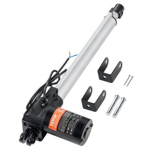 Linear Actuator 12V, 12 Inch Heavy Duty 1320lbs/6000N Linear Actuator, 0.19'/s Linear Motion Actuator with Mounting Bracket & IP44 Protection for Electric Door Industrial Machinery Vessels Cargo
