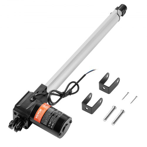 Linear Actuator 12V, 16 Inch Heavy Duty 1320lbs/6000N Linear Actuator, 0.19'/s Linear Motion Actuator with Mounting Bracket & IP44 Protection for Electric Door Industrial Machinery Vessels Cargo