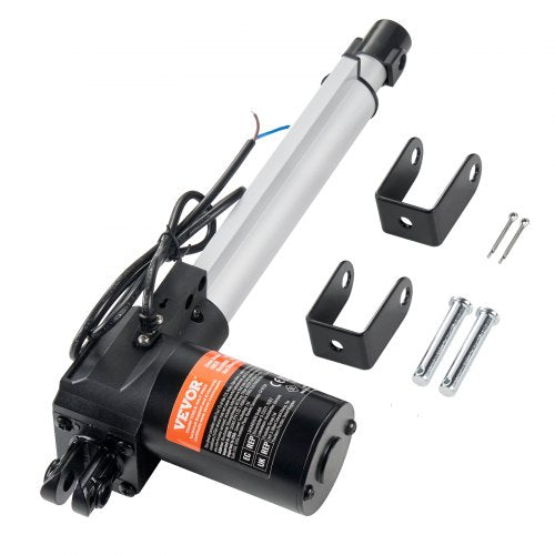 Linear Actuator 12V, 8 Inch Heavy Duty 1320lbs/6000N Linear Actuator, 0.19'/s Linear Motion Actuator with Mounting Bracket & IP44 Protection for Electric Door Industrial Machinery Vessels Cargo