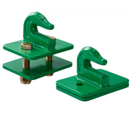 3/8' Tractor Bucket Hooks Grade 70 Forged Steel 2 Pack Bolt On Grab Hooks Heavy Duty Mount With Backer Plate, Maximum Break Strength 15,000 Lbs, Compatible For Tractor Bucket, Rv, Pickup, Truck