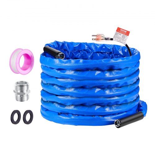 50ft Heated Water Hose for RV, Heated Drinking Water Hose with Corrugated Cover Antifreeze to -45¡ãF, Automatic Self-regulating, 5/8' I.D. with 3/4' GHT Adapter, Lead and BPA Free