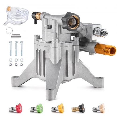 Pressure Washer Pump, 7/8' Shaft Vertical, 3300 PSI, 3.0GPM, Replacement Power Washer Pumps Kit with 5 Nozzles, Hardware and Siphon Tube, Compatible with RYOBI, Honda, Briggs and Stratton