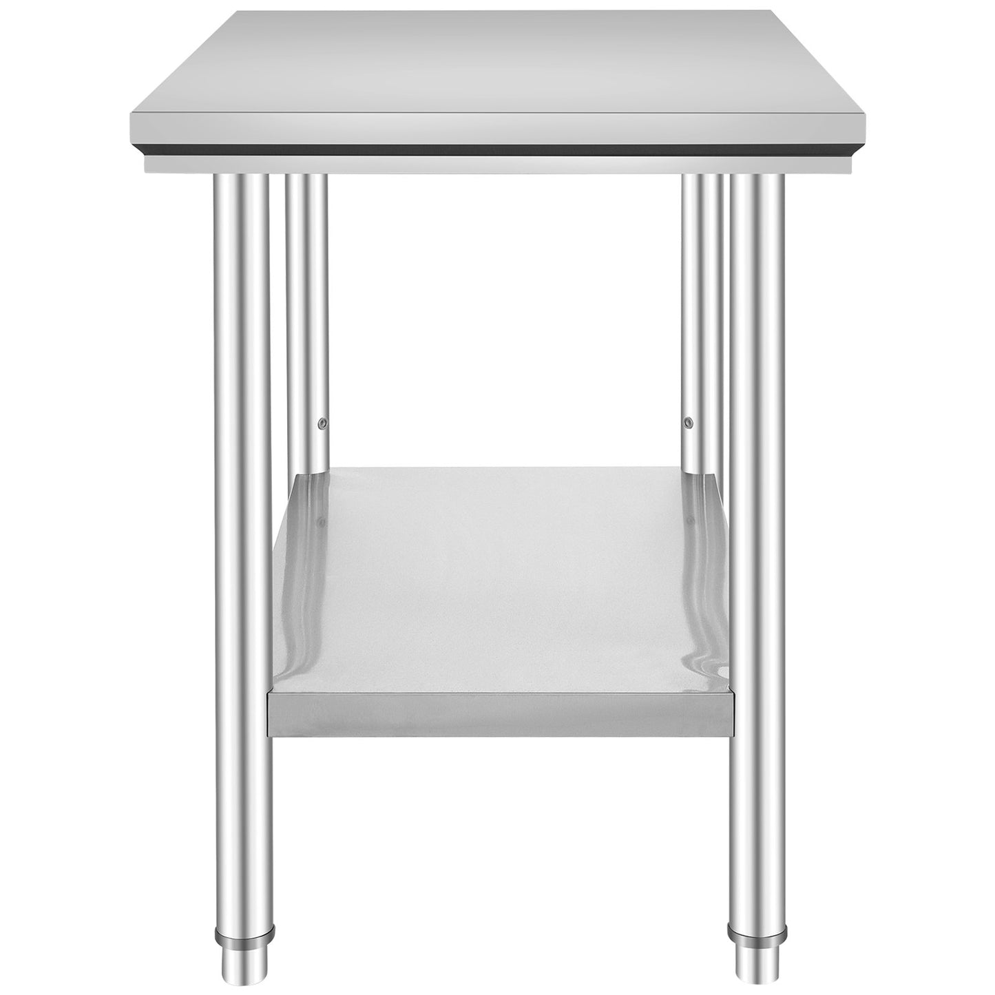 VEVOR Stainless Steel Work Table 24 x 36 x 32 Inch Commercial Kitchen Prep & Work Table Heavy Duty Prep Worktable Metal Work Table with Adjustable Feet for Restaurant, Home and Hotel
