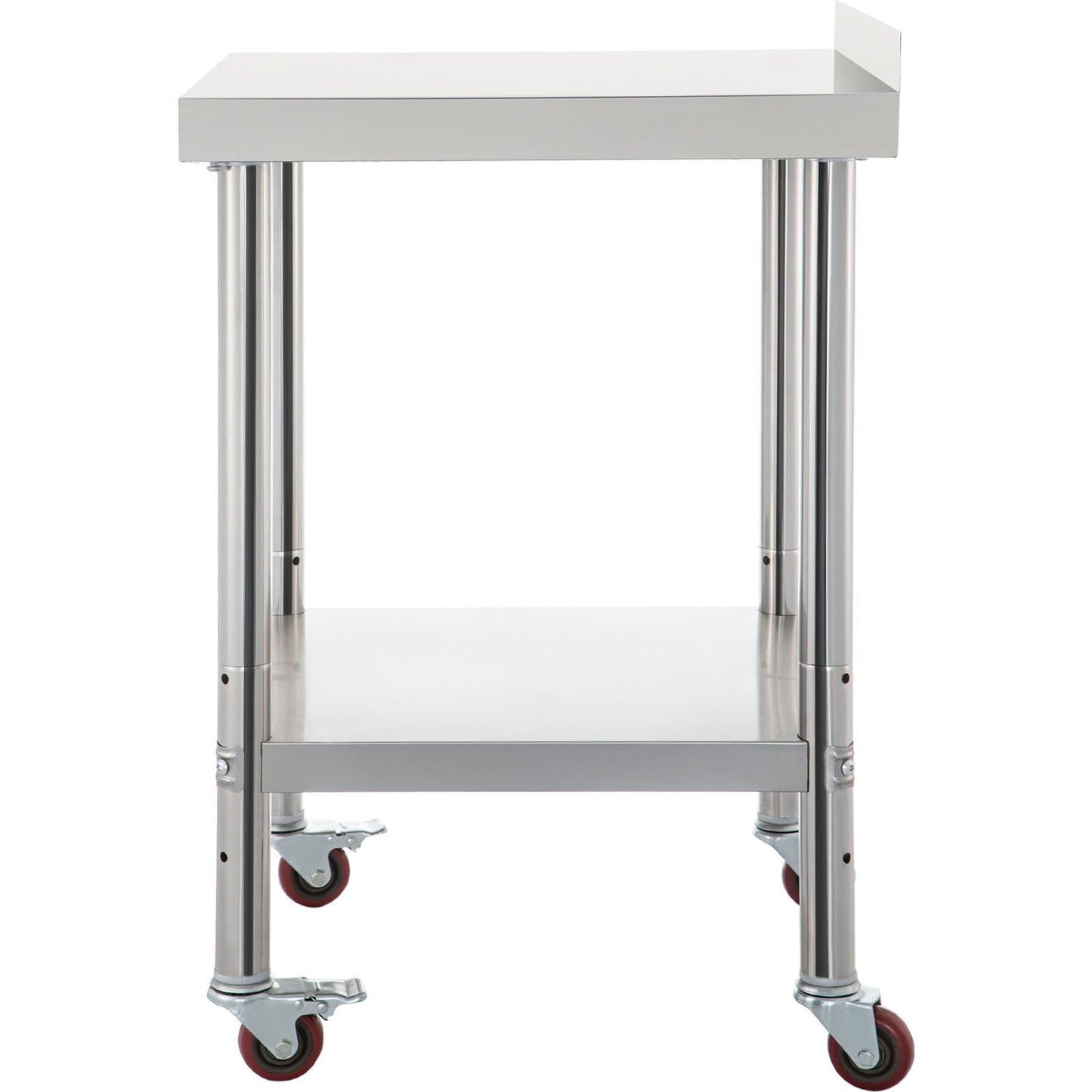 VEVOR Stainless Steel Prep Table, 36 x 24 x 35 Inch, 440lbs Load Capacity Heavy Duty Metal Worktable with Backsplash Adjustable Undershelf & 4 Casters, Commercial Workstation for Kitchen Restaurant