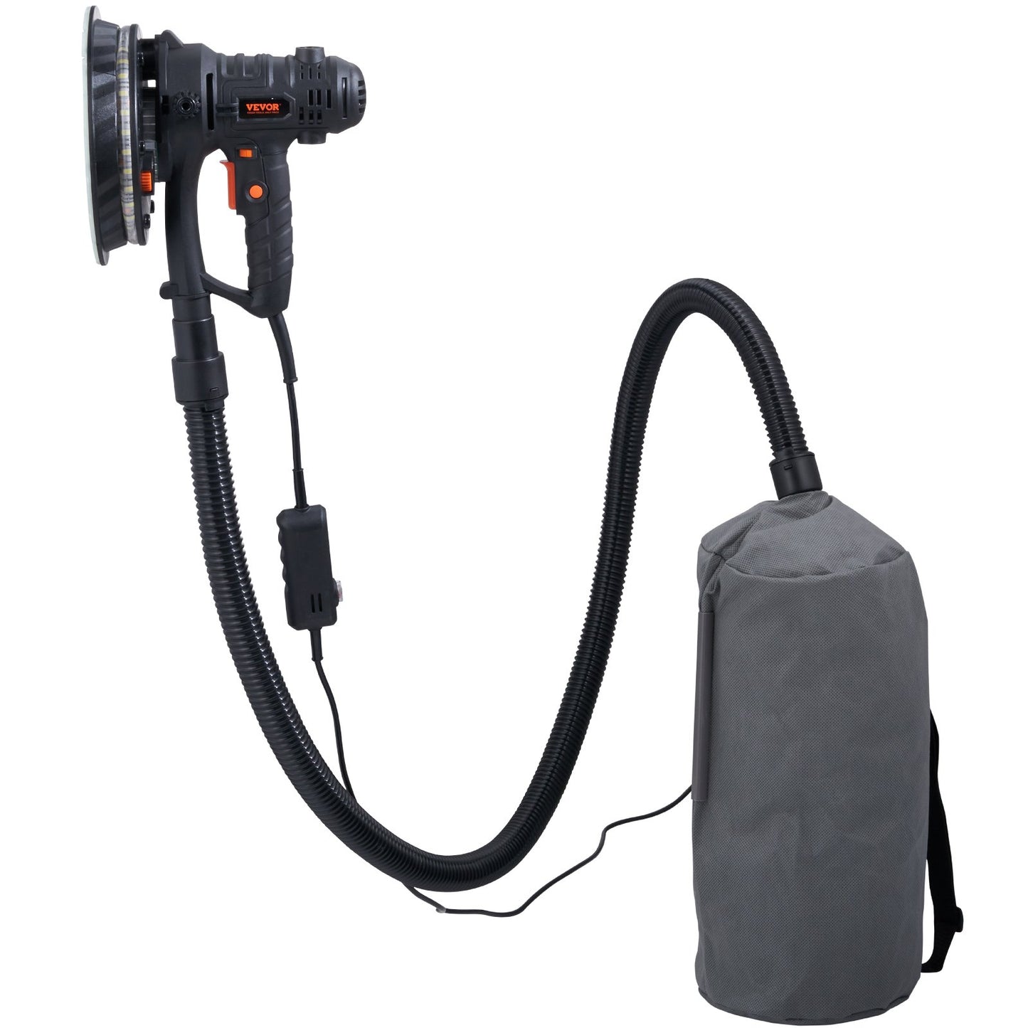 VEVOR Drywall Sander 800W Brush Motor 1200-2300RPM Variable Speed & Auto Vacuum